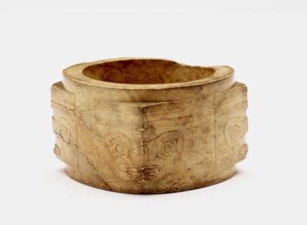 One-tier tube (cong ?) with masks, Late Neolithic period, ca. 3300-ca. 2250 BCE. Creator: Unknown.