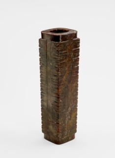 Eleven-tier tube (cong ?) with masks, Late Neolithic period, ca. 3300-2250 BCE. Creator: Unknown.