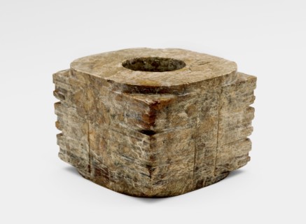 Three-tier tube (cong ?) with masks, Late Neolithic period, ca. 3300-2250 BCE. Creator: Unknown.