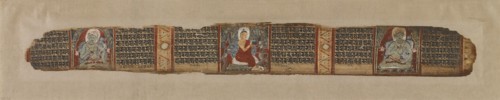 The Buddha distributes honey, from a Prajnaparamita manuscript, 12th century. Creator: Unknown.