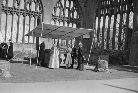 Ruined Cathedral Church of St Michael, Bailey Lane, Coventry, 23/03/1956. Creator: John Laing plc.