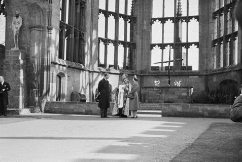 Ruined Cathedral Church of St Michael, Bailey Lane, Coventry, 23/03/1956. Creator: John Laing plc.