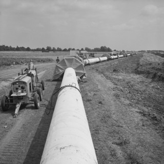A view of the Fens gas pipeline, Norfolk, 24/07/1967. Creator: John Laing plc.