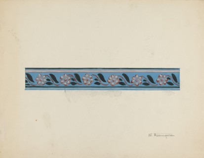 Wall Paper Border on Bandbox Lid, c. 1936. Creator: Nicholas Acampora.