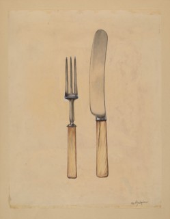 Knife and Fork, c. 1936. Creator: Grace Halpin.