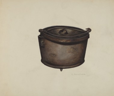Iron Pot and Pot Hooks, c. 1937. Creator: Charles Goodwin.