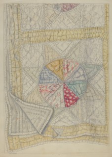 Pieced Quilt - "Star Pattern", c. 1938. Creator: Maud M Holme.