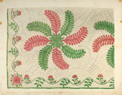 Quilt Applique Pattern, c. 1939. Creator: Maud M Holme.