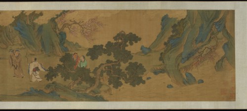 Landscape with Daoist immortals in the mountains, Ming or Qing dynasty, 17th century. Creator: Unknown.