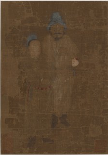 Two male figures, standing, Ming dynasty, 17th century. Creator: Unknown.