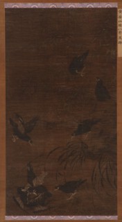 Eight Mynah Birds with Bamboo and Orchids, Ming dynasty, 16th century. Creator: Unknown.