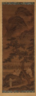 Mountain landscape: three poets and an attendant under a pine tree, Ming dynasty, 16th century. Creator: Unknown.