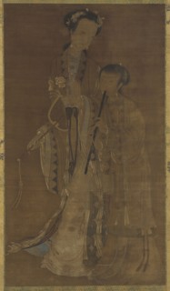 Courtesans with fan and flute, Qing dynasty, 17th-18th century. Creator: Unknown.