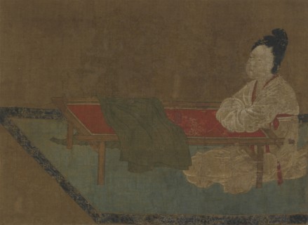 Girl seated at an embroidery frame, Ming dynasty, 15th century. Creator: Unknown.