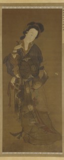 A Woman and a butterfly, Ming dynasty, 16th-17th century. Creator: Unknown.