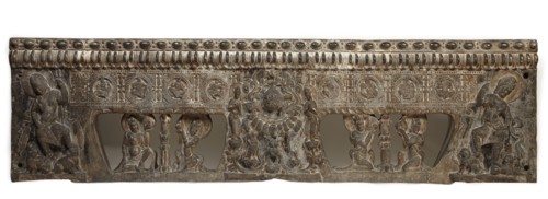 Frontal from the base of a funerary couch..., Period of Division, Northern Qi dynasty, 550-577. Creator: Unknown.