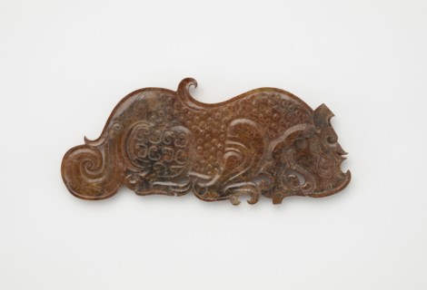 Pendant in the form of a crouching tiger, Eastern Zhou dynasty, 475-221 BCE. Creator: Unknown.