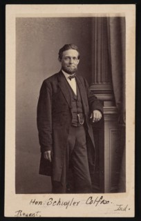 Portrait of Schuyler Colfax (1823-1885), Before 1885. Creator: Brady's National Photographic Portrait Galleries.