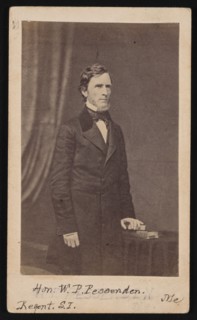 Portrait of William Pitt Fessenden (1806-1869), Before 1869. Creator: Brady's National Photographic Portrait Galleries.