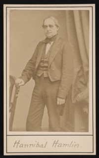 Portrait of Hannibal Hamlin (1809-1891), 1857. Creator: Brady's National Photographic Portrait Galleries.