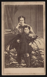 Portrait of Euge´nie de Montijo (1826-1920) and Son, Circa 1860s. Creator: E. & H.T. Anthony.