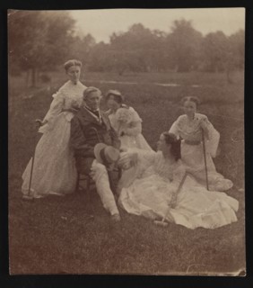 Group portrait of Joseph Henry (1797-1878) and family, circa 1865.  Creator: Titian Ramsay Peale.