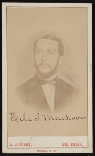 Portrait of Bela P. Mackoon (1840-1899), Circa 1870s. Creator: Purdy & Frear.