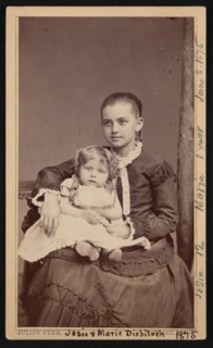 Group Portrait of Herman Henry Diebitsch Children, Marie and Josephine (Josie), June 8, 1875. Creator: Julius Ulke.