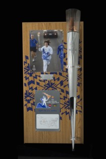 Olympic torch carried by Sally Ride, 2002. Creator: Unknown.