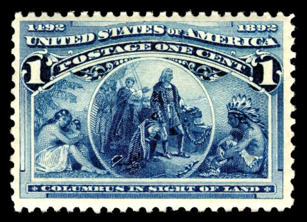 1c Columbus in Sight of Land single, 1893. Creator: American Bank Note Company.
