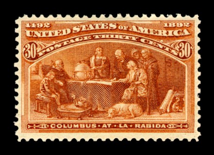30c Columbus at La Rabida single, 1893. Creator: American Bank Note Company.