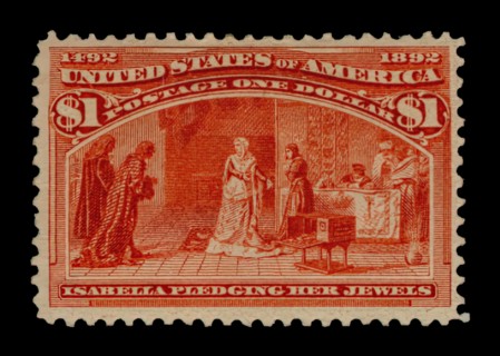 $1 Queen Isabella Pledging Her Jewels single, 1893. Creator: American Bank Note Company.