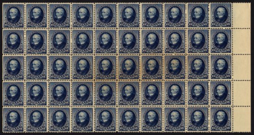 15c Henry Clay block of fifty, February 22, 1890. Creator: American Bank Note Company.