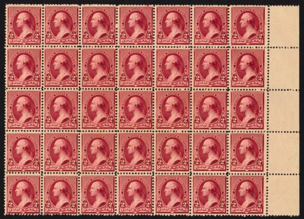 2c Washington block of thirty-five, 1890. Creator: American Bank Note Company.
