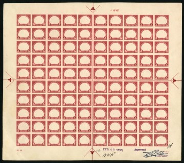 $5 Statue of Freedom frame plate proof, 8455. Creator: Bureau of Engraving and Printing.