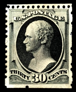 30c Alexander Hamilton special printing single, 1875. Creator: Continental Bank Note Company.