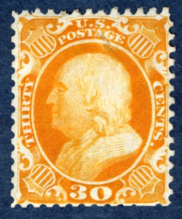 30c Franklin reprint single, 1875. Creator: Continental Bank Note Company.