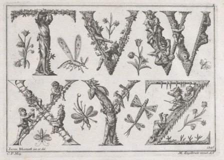 Decorated Roman alphabet, 18th century., 18th century. Creator: Jeremias Wachsmuth.