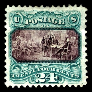 24c Declaration of Independence re-issue single, 1875. Creator: National Bank Note Company.