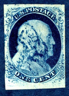 1c Franklin type III single, July 1, 1851. Creators: Toppan, Carpenter & Company, Toppan Carpenter Casilear.