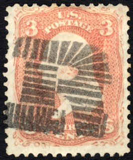 3c Washington with Ridgefield, CT letter R single, c. 1861. Creator: Unknown.