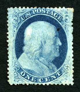 1c Franklin type V single, 1857. Creator: Unknown.