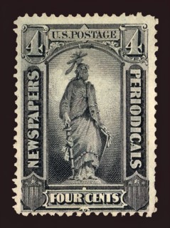 4c Statue of Freedom Newspapers and Periodicals imprint single, 1875. Creator: Unknown.