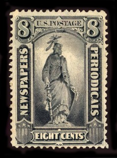 8c Statue of Freedom Newspapers and Periodicals imprint single, 1875. Creator: Unknown.