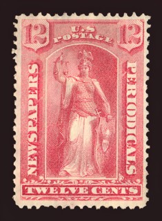 12c Justice Newspapers and Periodicals imprint single, 1875. Creator: Unknown.