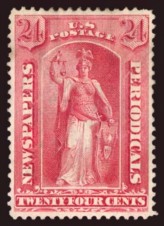 24c Justice Newspapers and Periodicals imprint single, 1875. Creator: Unknown.
