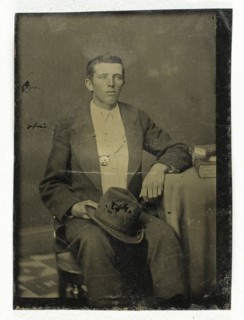 Untitled (Portrait of Seated Man with Hat in Lap), 1850/99. Creator: Unknown.
