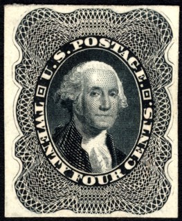 24c Washington trial color card proof, 1881. Creator: American Bank Note Company.