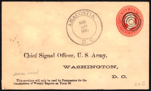 3c Washington War Department cover, November 29, 1881. Creator: Unknown.