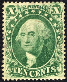 10c Washington type III single, 1857. Creator: Unknown.